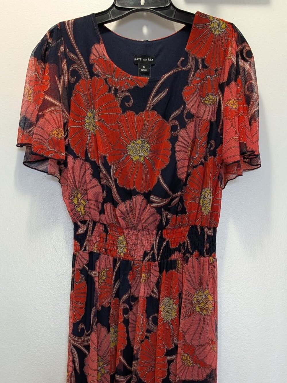 Kate and Lily Floral Orange Maxi Dress